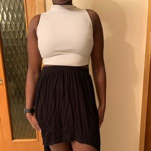 Two piece crop top + high low skirt